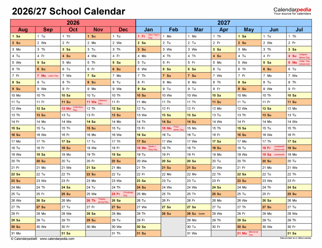 Navigating The 2026 2027 School Year A Comprehensive Guide To The 