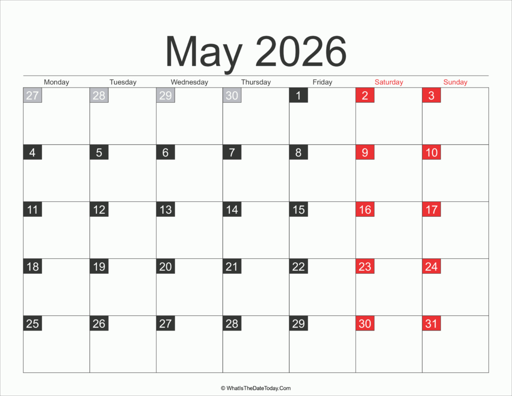 Navigating Time A Comprehensive Look At The May 2026 Calendar Vertical 