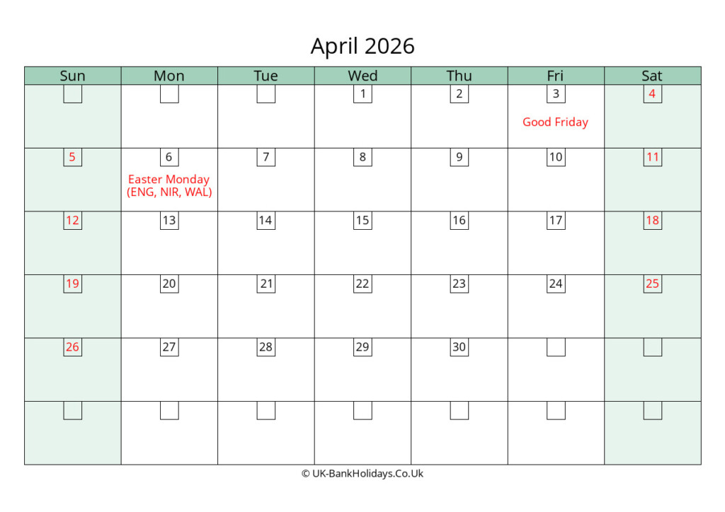 Navigating Time A Guide To The April 2026 Calendar In The UK 