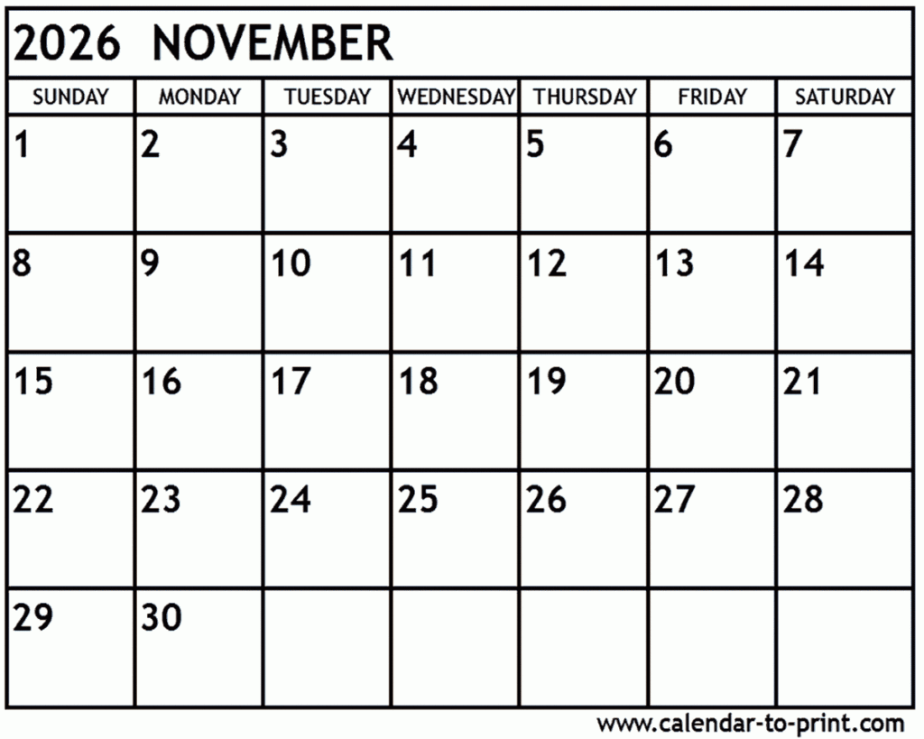 Navigating Time The Importance Of A November 2026 Calendar School 