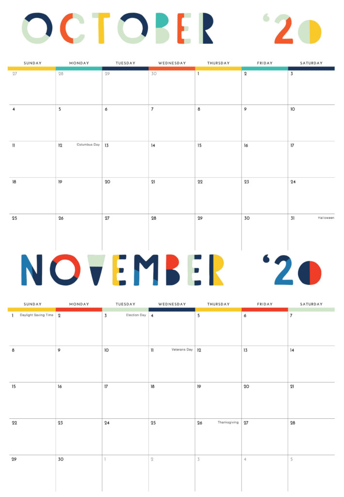 October November Printable Calendar Printable Word Searches