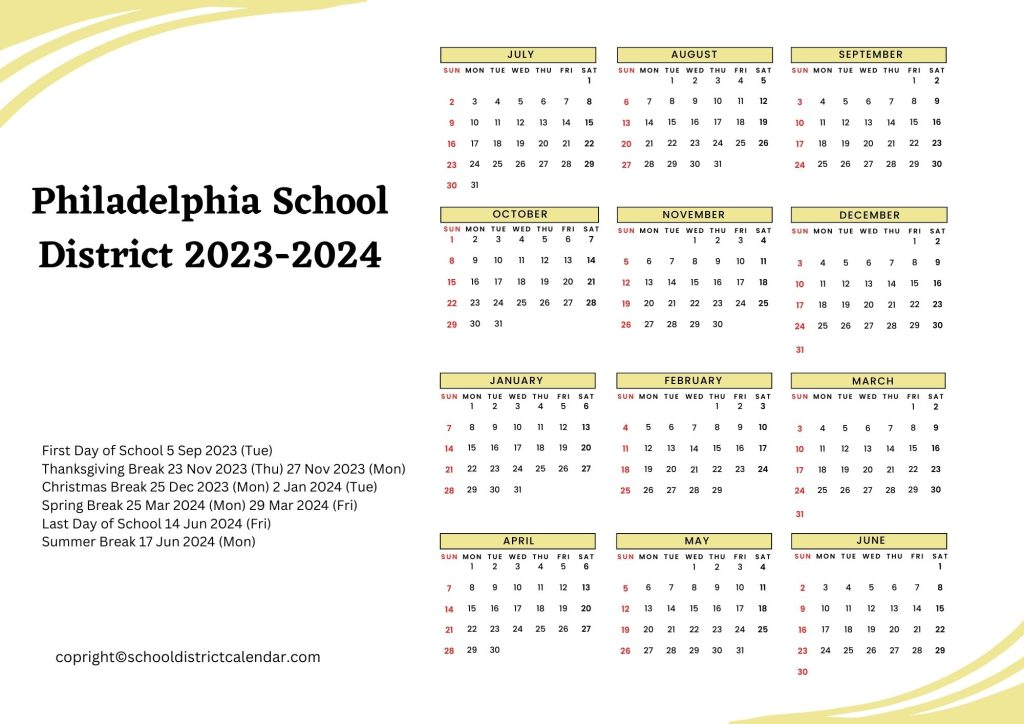 Philadelphia School District Calendar 2025 23 24 Printable Ethan Leigh
