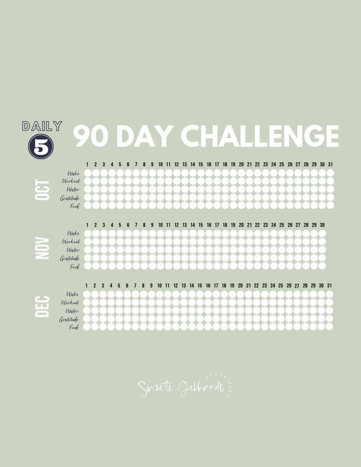 Printable 90 Day Calendar