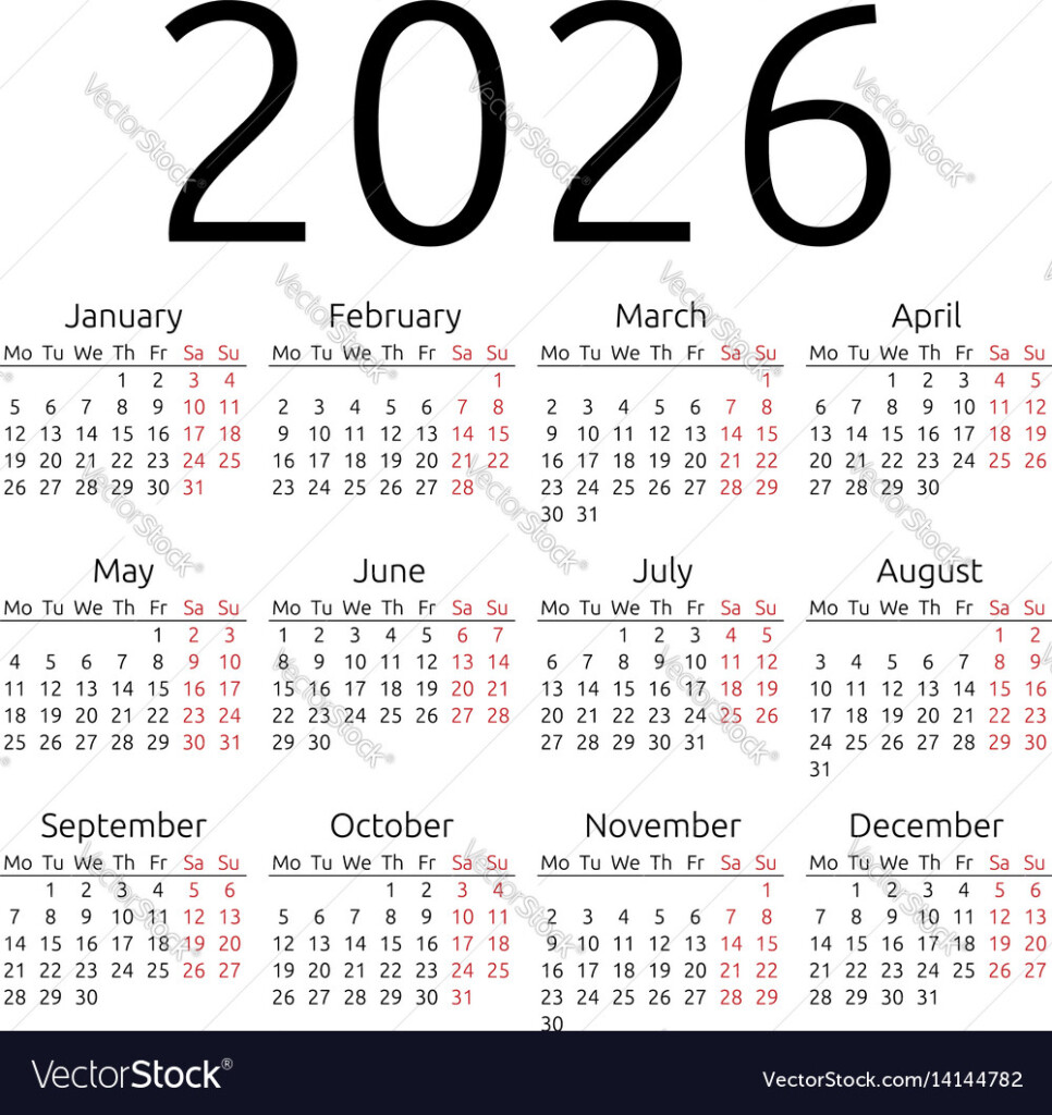 Printable Calendar 2026 With Holidays Free Pdf Simon R Bang