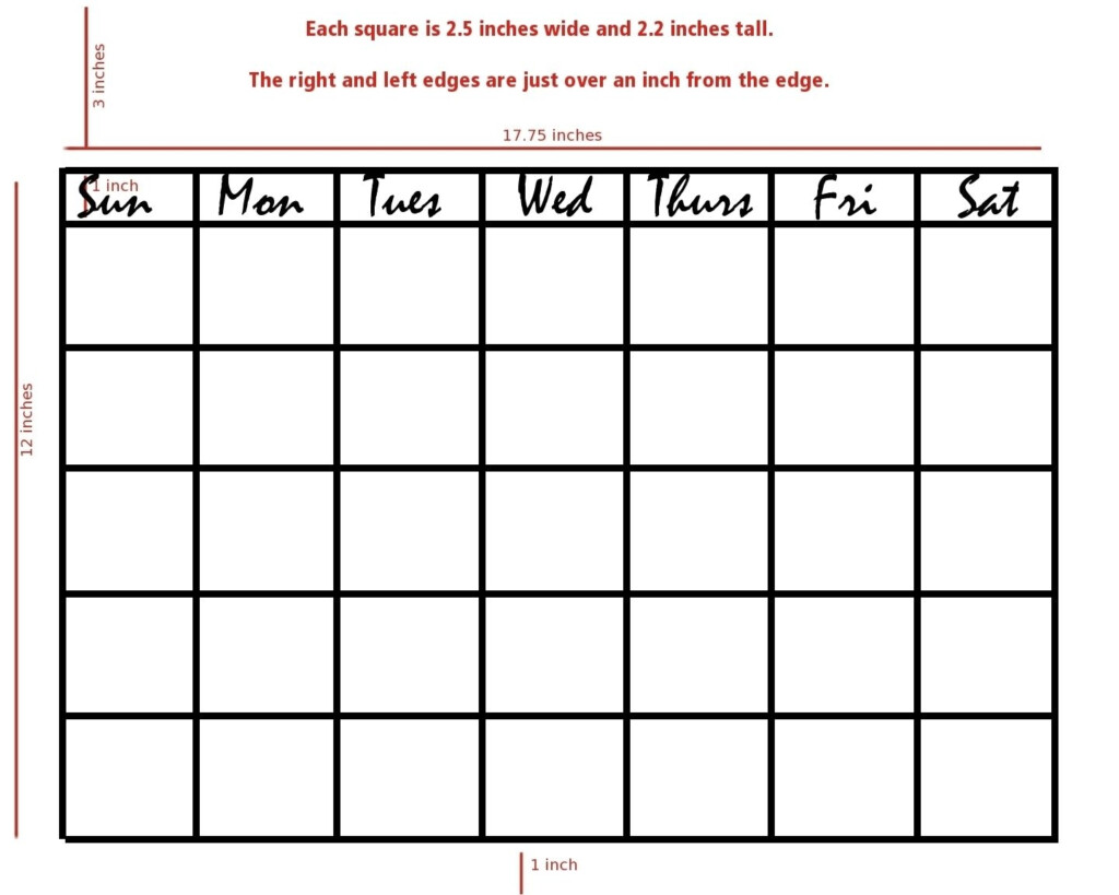 Printable Days Of The Week Calendar