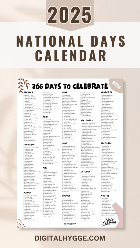 Special Day Calendar 2025 Alexis Cheel