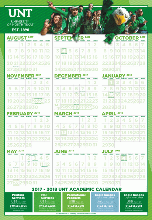 Unt Spring 2025 Calendar Bent M Jessen