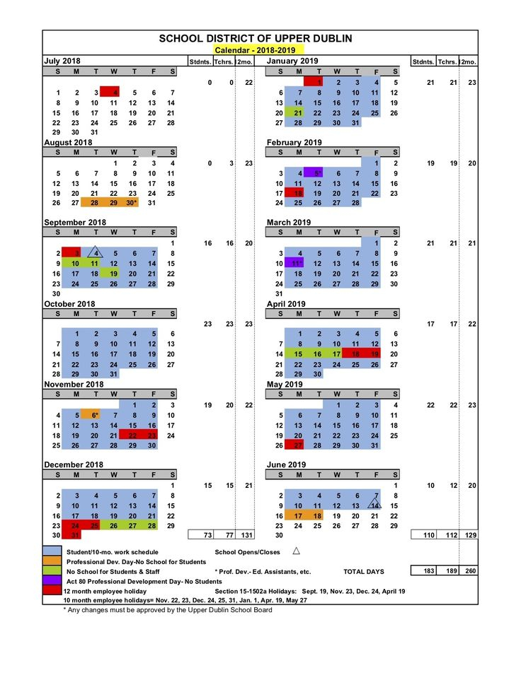 Upper Dublin School District Calendar Tandy Rhonda