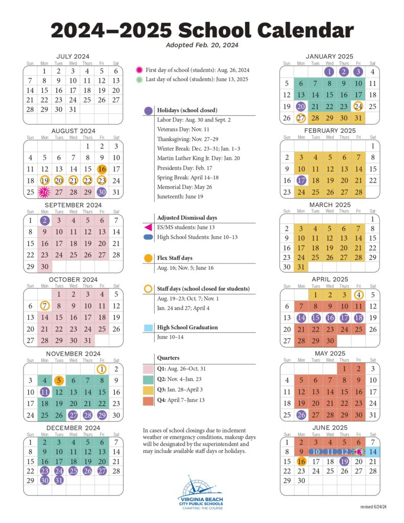Virginia Beach Schools Calendar 2024 2025 Public Schools 