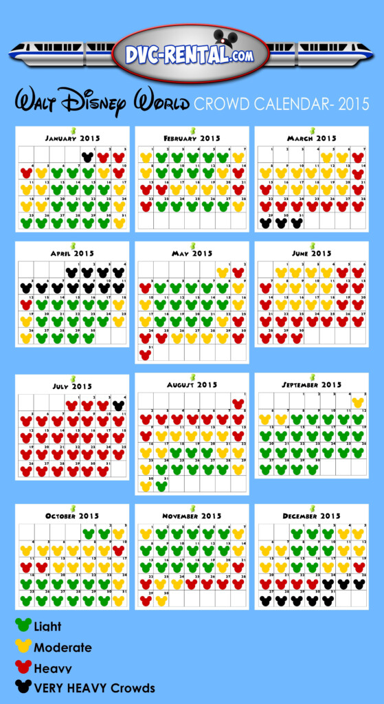 Walt Disney Crowd Calendar Preschool Calendar Printable